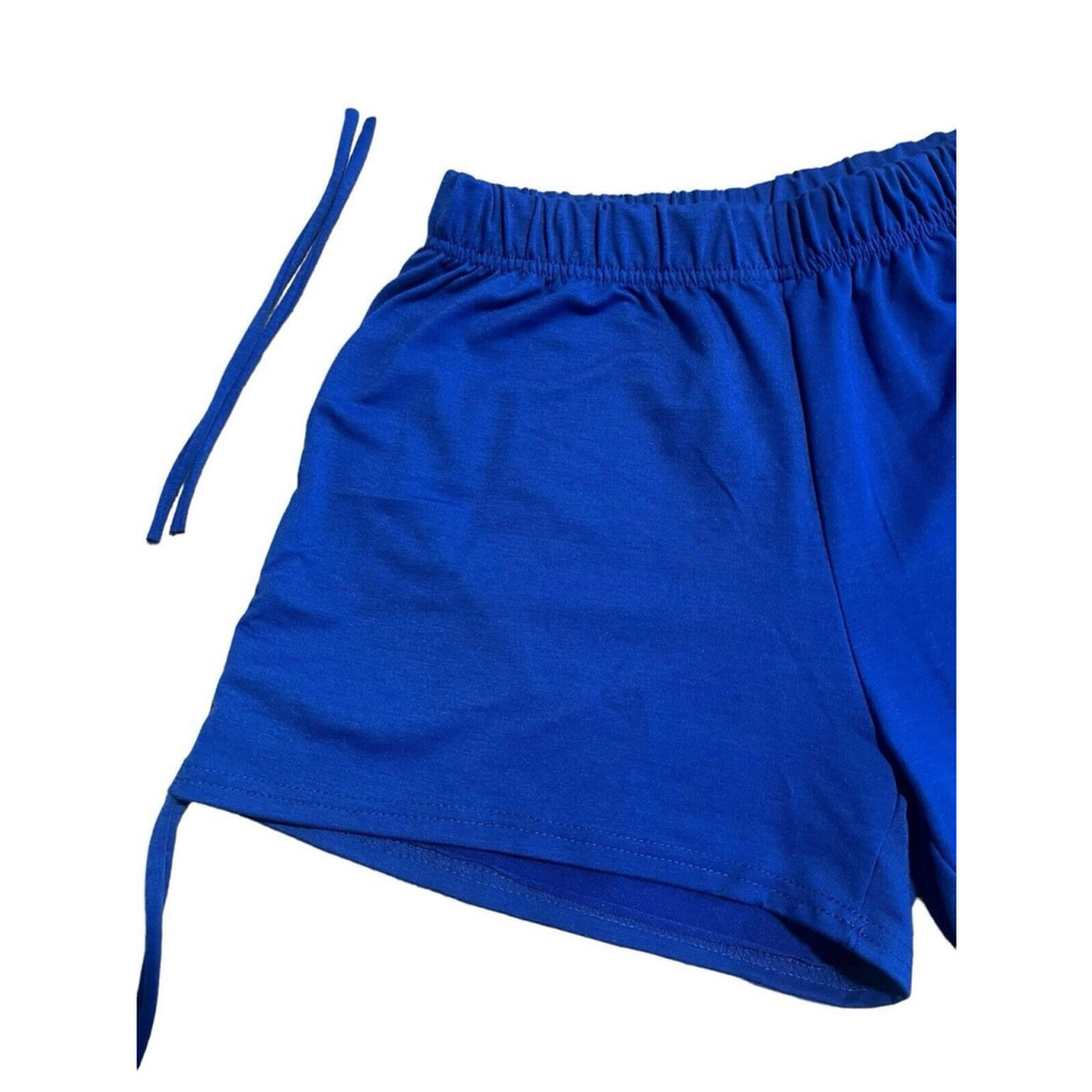 Shein Cretily Two Piece Set Cropped Tank Top and Shorts Womens Extra Large Blue - Picture 5 of 13